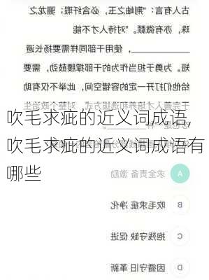 吹毛求疵的近义词成语,吹毛求疵的近义词成语有哪些