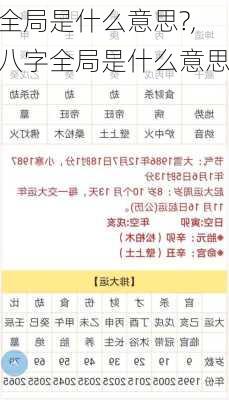 全局是什么意思?,八字全局是什么意思