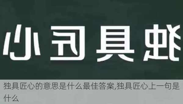 独具匠心的意思是什么最佳答案,独具匠心上一句是什么