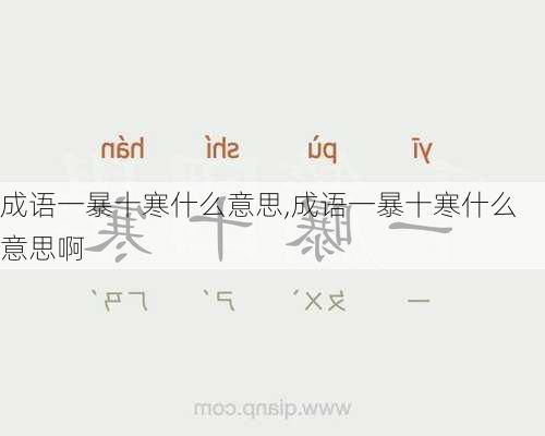 成语一暴十寒什么意思,成语一暴十寒什么意思啊