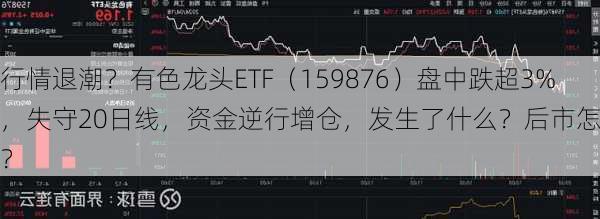 行情退潮？有色龙头ETF（159876）盘中跌超3%，失守20日线，资金逆行增仓，发生了什么？后市怎么看？