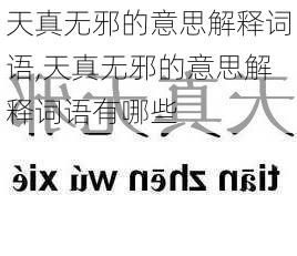 天真无邪的意思解释词语,天真无邪的意思解释词语有哪些