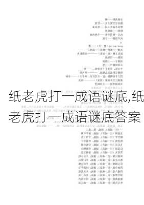 纸老虎打一成语谜底,纸老虎打一成语谜底答案