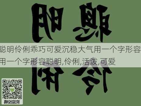 聪明伶俐乖巧可爱沉稳大气用一个字形容,用一个字形容聪明,伶俐,活泼,可爱