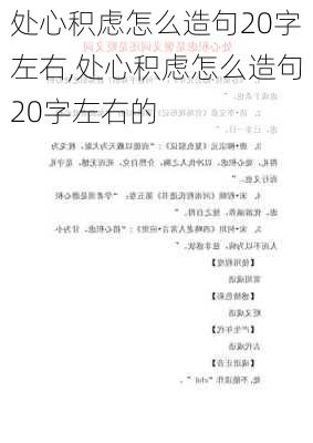 处心积虑怎么造句20字左右,处心积虑怎么造句20字左右的