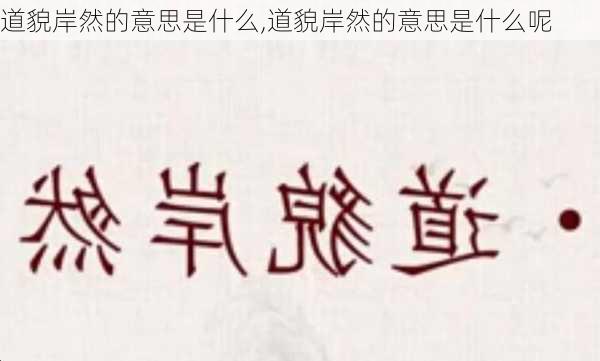 道貌岸然的意思是什么,道貌岸然的意思是什么呢