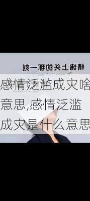 感情泛滥成灾啥意思,感情泛滥成灾是什么意思