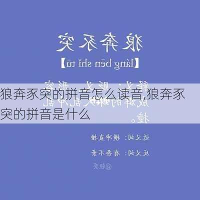 狼奔豕突的拼音怎么读音,狼奔豕突的拼音是什么