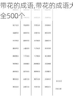 带花的成语,带花的成语大全500个