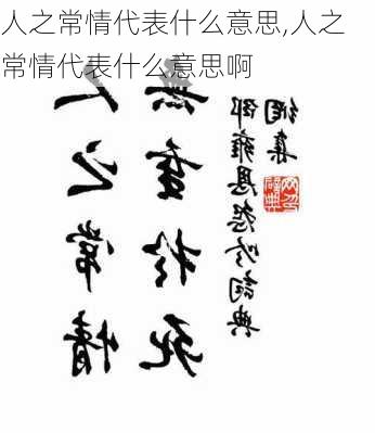 人之常情代表什么意思,人之常情代表什么意思啊