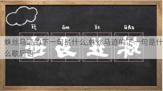 蛛丝马迹的下一句是什么,蛛丝马迹的下一句是什么歇后语