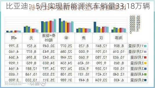 比亚迪：5月实现新能源汽车销量33.18万辆