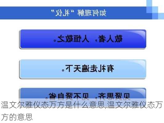 温文尔雅仪态万方是什么意思,温文尔雅仪态万方的意思