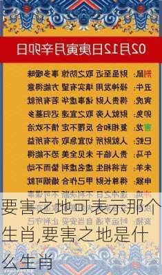 要害之地可表示那个生肖,要害之地是什么生肖