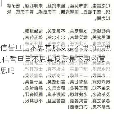 信誓旦旦不思其反反是不思的意思,信誓旦旦不思其反反是不思的意思吗