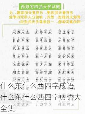 什么东什么西四字成语,什么东什么西四字成语大全集