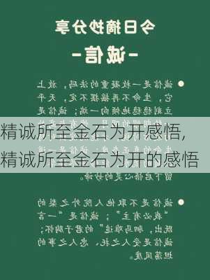 精诚所至金石为开感悟,精诚所至金石为开的感悟