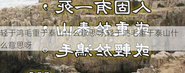 轻于鸿毛重于泰山什么意思呀,轻于鸿毛重于泰山什么意思呀