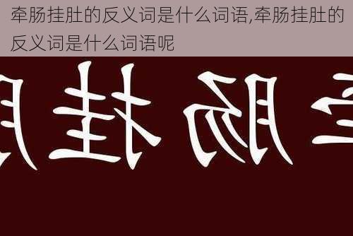 牵肠挂肚的反义词是什么词语,牵肠挂肚的反义词是什么词语呢