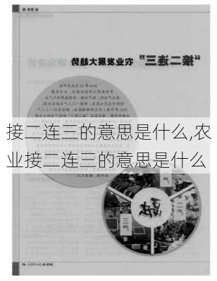 接二连三的意思是什么,农业接二连三的意思是什么