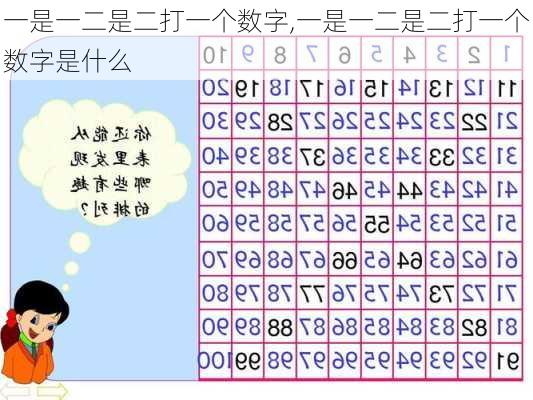 一是一二是二打一个数字,一是一二是二打一个数字是什么