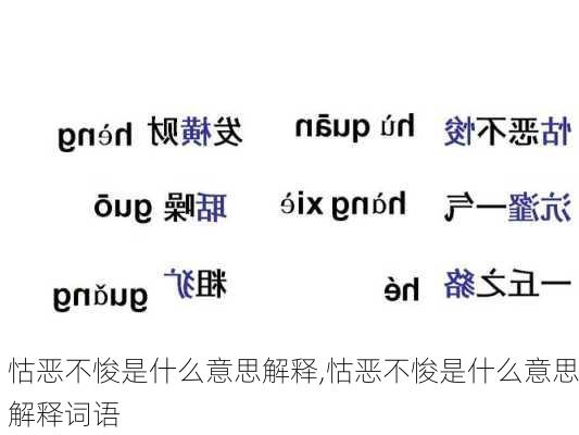 怙恶不悛是什么意思解释,怙恶不悛是什么意思解释词语