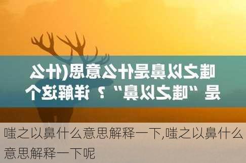 嗤之以鼻什么意思解释一下,嗤之以鼻什么意思解释一下呢