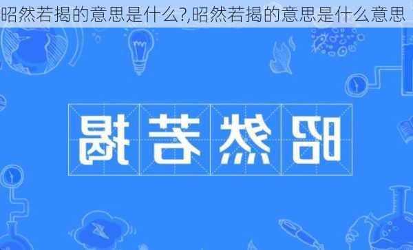 昭然若揭的意思是什么?,昭然若揭的意思是什么意思