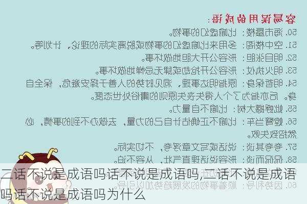 二话不说是成语吗话不说是成语吗,二话不说是成语吗话不说是成语吗为什么