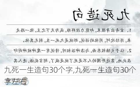 九死一生造句30个字,九死一生造句30个字左右