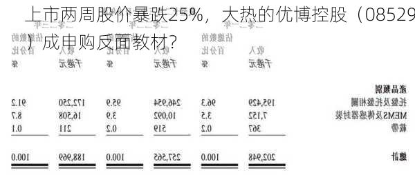 上市两周股价暴跌25%，大热的优博控股（08529）成申购反面教材？