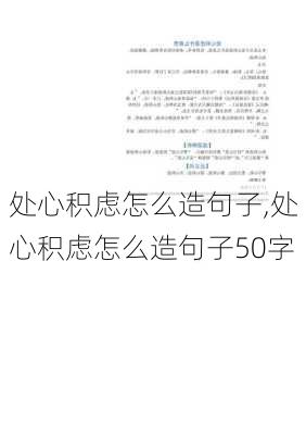 处心积虑怎么造句子,处心积虑怎么造句子50字