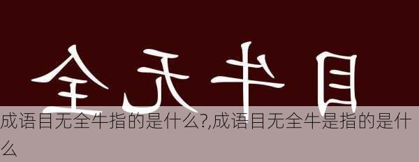 成语目无全牛指的是什么?,成语目无全牛是指的是什么