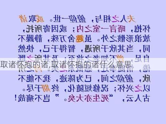 取诸怀抱的诸,取诸怀抱的诸什么意思