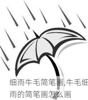 细雨牛毛简笔画,牛毛细雨的简笔画怎么画