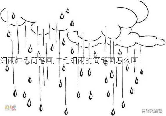 细雨牛毛简笔画,牛毛细雨的简笔画怎么画