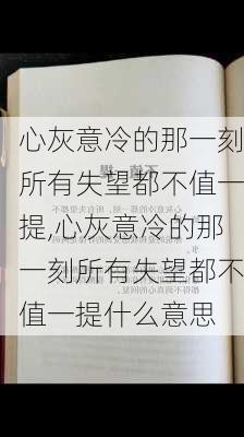 心灰意冷的那一刻所有失望都不值一提,心灰意冷的那一刻所有失望都不值一提什么意思