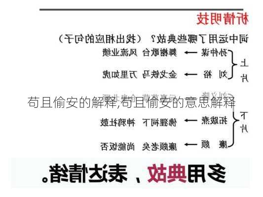 苟且偷安的解释,苟且偷安的意思解释