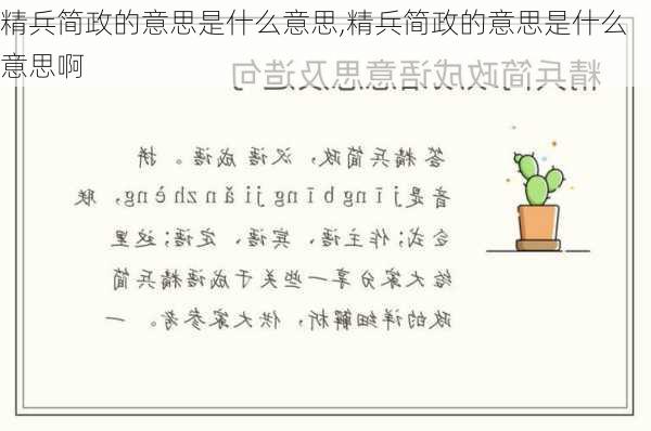 精兵简政的意思是什么意思,精兵简政的意思是什么意思啊