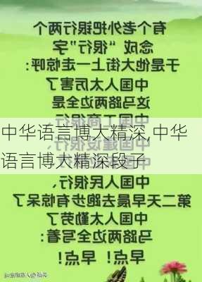 中华语言博大精深,中华语言博大精深段子