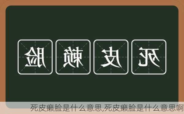 死皮癞脸是什么意思,死皮癞脸是什么意思啊