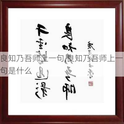 良知乃吾师上一句,良知乃吾师上一句是什么