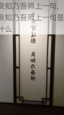 良知乃吾师上一句,良知乃吾师上一句是什么