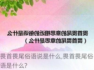 畏首畏尾俗语说是什么,畏首畏尾俗语是什么?