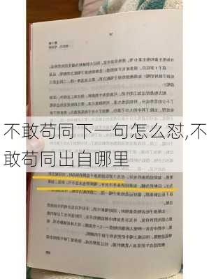 不敢苟同下一句怎么怼,不敢苟同出自哪里