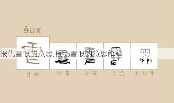 报仇雪恨的意思,报仇雪恨的意思解释