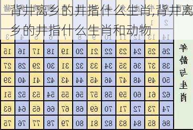 背井离乡的井指什么生肖,背井离乡的井指什么生肖和动物