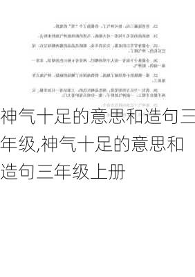 神气十足的意思和造句三年级,神气十足的意思和造句三年级上册