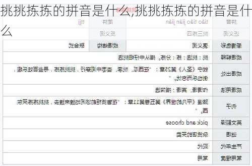 挑挑拣拣的拼音是什么,挑挑拣拣的拼音是什么
