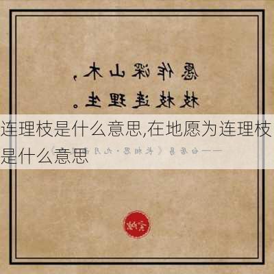 连理枝是什么意思,在地愿为连理枝是什么意思